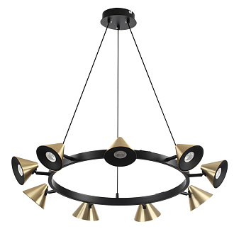 Подвесной светильник 81*100 см, 9*GU10 Lumion Lamina 8233/9 черный, золотой