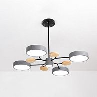 Люстра на штанге MEADE 5 lamps Grey 69*69*60 см, 5*LED*16W, 4000K, ImperiumLoft MEADE-01, Чёрный, Бежевый