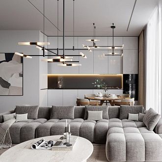 Потолочный светильник 123*17*133- см, 16*G9*640W, Odeon Light Defance 4307/16, черный