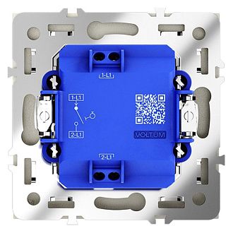 Выключатель с самовозвратом встраиваемый Voltum S70 одноклавишный 10А, сталь пластик Soft touch VLS010605