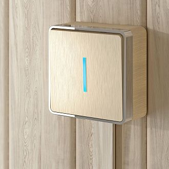 W5010110 Выключатель одноклавишный с подсветкой Gallant, шампань рифленый Werkel, 4690389163821