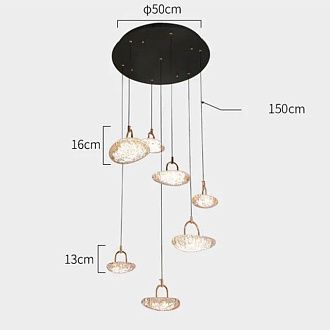 Люстра 2326-7, D500 / Н160 LED, 75W, K, Alva Donna, Чёрный матовый