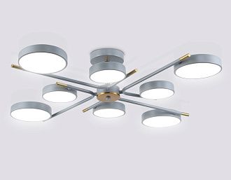Люстра светодиодная на штанге **17- см, **W, 3000-6000K, Ambrella Light Comfort FL516339, серый, медь