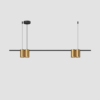 Подвесной светильник 100*5,6*208,9 см, 4*GU10, 60W, Denkirs Orbit DK4061-BK+SG черный