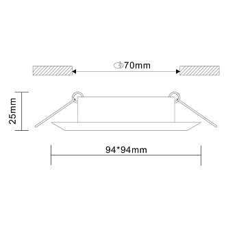 Встраиваемый светильник 9/7 см, GU10, IP20 ST LUCE ST204.408.01 Черный, вр 7 см