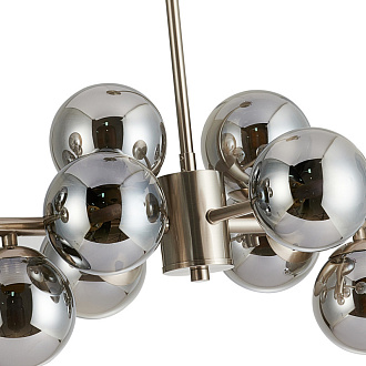 Подвесная люстра Favourite Varietas 2650-14P, L860*W430*H550, никель, плафоны из выдувного стекла дымчато-серого цвета