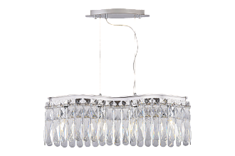 Люстра L650 x W140 x H230 (700), мм, 4*40W (160W), CHROME+CLEAR (Хром + Прозрачный Хрусталь) NewRgy 5683R/4A CHROME+CLEAR