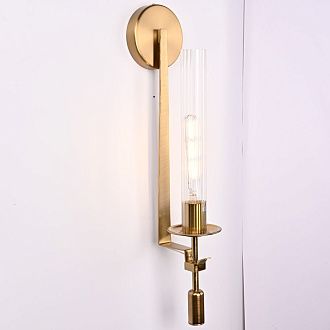 Бра Fontanelle Single Wall Lamp 15*11*58 см, 1*E27*60W, ImperiumLoft 44.442-0, Латунь