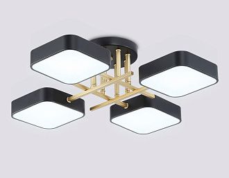 Люстра светодиодная на штанге 55*55*15- см, **W, 3000-6000K, Ambrella Light Comfort FL516343, черный, золото