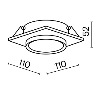 Светильник 11 см, Maytoni Downlight Hoop DL086-GX53-SQ-W, белый, вр 9,5 см