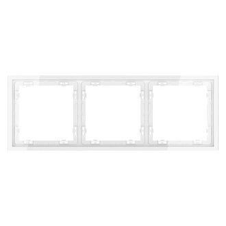 Рамка пластиковая Voltum S70 на 3 поста, белый  пластик  VLS100301