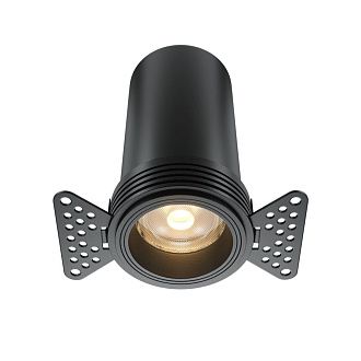 Встраиваемый спот 6 см, 12W, 3000K, Maytoni Technical Focus Led DL125-L12-3K-TRS-B, черный, вр 7 см