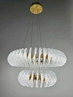 Люстра 8846-800+600, D800*H340 мм / D600*H340 мм LED, 198W, 3000/4000/6000K, Alva Donna, Золото
