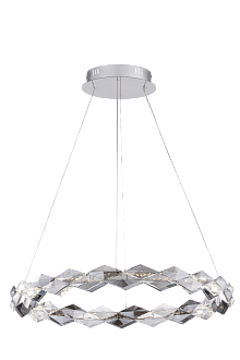7278-6 CHROME+FINISH+CLEAR/SMOKY CRISTALL Люстра NW 21W 3000-6000K*LED, Ø600 x H70(1500), NewRgy CHROME+FINISH+CLEAR/SMOKY CRISTALL(ХРОМ +ДЫМЧАТЫЙ ХРУСТАЛЬ)
