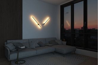 Бра 80 см, 7W, 3000K, Denkirs DK5012-SG, золото