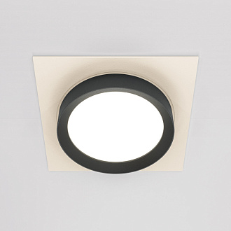 Светильник 11 см, GX53, IP20 Maytoni Downlight Hoop DL086-GX53-SQ-WB, белый-черный, вр 9,5 см
