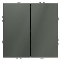 Выключатель встраиваемый Voltum S70 двухклавишный 10А, титан пластик Soft touch VLS020106