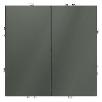 Выключатель встраиваемый Voltum S70 двухклавишный 10А, титан пластик Soft touch VLS020106