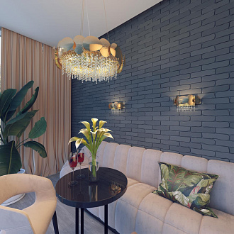 Люстра Odeon Light Ulla 4636/6, диаметр 60 см, золото