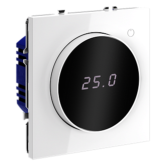 Терморегулятор электронный Voltum S70 с индикацией и датчиком, для теплого пола, белый  пластик/стекло  VLS070101