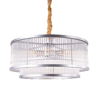 Люстра Ø600 x H310, мм, 8*40W (320W), SIL+CL(Матовый хром) NewRgy 2471W/8 SIL+CL