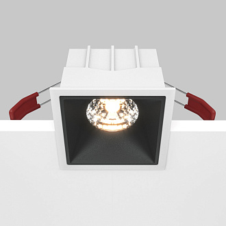 Светильник 9 см, 15W, 3000K, Technical DL043-01-15W3K-D-SQ-WB, белый-черный, 36°, Dim, Triac, вр 7,5*7,5 см