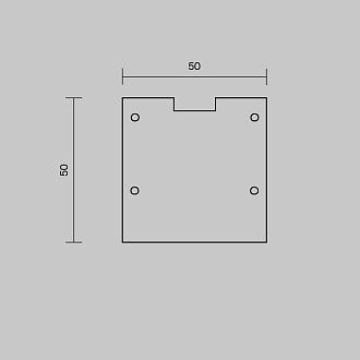 Комплект заглушек (для профиля 50×50) 2 шт., ALM-5050-S-EC 642046, *5*5 см, Maytoni Led Strip 642046, Серебро