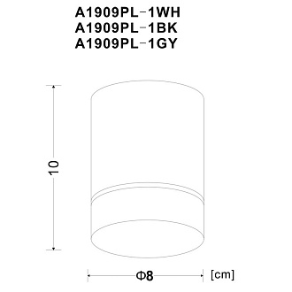 Светильник 8*8 см, LED 9W, 4000K Arte Lamp A1909PL-1BK черный, 8 см