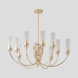 Люстра на штанге 86 см, Crystal Lux SECRET SP10 GOLD, золото