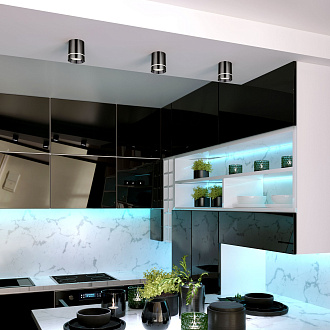 Накладной светодиодный светильник DLR021 9W 4200K Черный жемчуг Elektrostandard