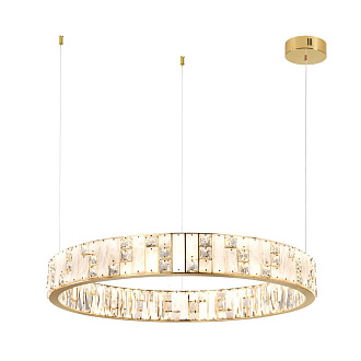 Люстра 60*60*100 см, LED 1*100W, 3700 К, Odeon Light Crossa 5072/100L, золото/прозрачный/белый
