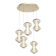 Каскадная люстра *45*-200 см, 1*LED, 28W, 3000K, ST-Luce Spine SL6136.233.01, золотой