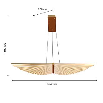 Подвесная люстра 27*150 см, 2*LED, 60W, 4000K, Favourite Vingar 4380-2P, золотой матовый