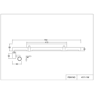 Бра Favourite Cuero 4111-1W, D90*W700*H80, каркас светильника с поворотным механизмом выполнен из металла, окрашенного под темное дерево, которое благородно сочетается с креплениями в цвете мат