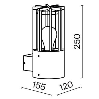 Светильник настенный 25*12*15,5 см, 1*E27, 15W, Maytoni BARREL O453WL-01GF серый