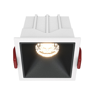 Светильник 7 см, 10W, 3000K, Maytoni Downlight Alfa LED DL043-01-10W3K-SQ-WB, белый-черный