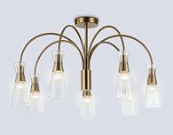 Люстра на штанге **46- см, 7*E14*40W, K, Ambrella Light High Light LH55703, латунь