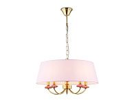 Подвесная люстра с абажуром и декором из керамики **73- см, 5*E14*40W, K, Ambrella Light High Light LH75021, золото