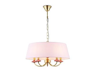 Подвесная люстра с абажуром и декором из керамики **73- см, 5*E14*40W, K, Ambrella Light High Light LH75021, золото