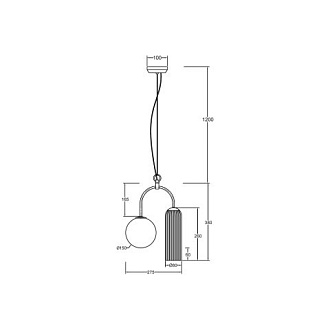 Подвесной светильник  28*158 см, 2*E27 черный Vele Luce Creativo VL2135P02