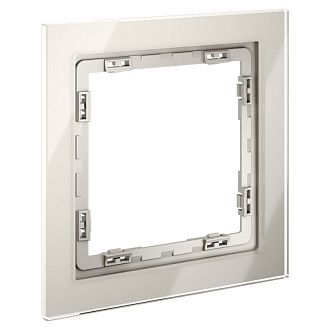Рамка стеклянная Voltum S70 на 1 пост, кашемир, стекло Стекло/пластик  VLS110103