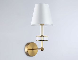 Бра с абажуром и хрусталем 21*15*35,5- см, 1*E14*40W, K, Ambrella Light High Light LH71025, латунь