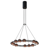 Подвесная люстра 45*167,5 см, 12*LED, 48W, 4000К, Favourite Sturm 4561-12P черный