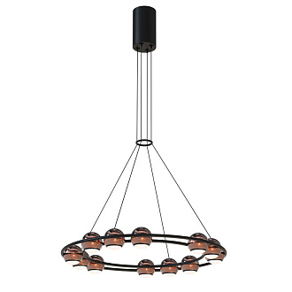 Подвесная люстра 45*167,5 см, 12*LED, 48W, 4000К, Favourite Sturm 4561-12P черный