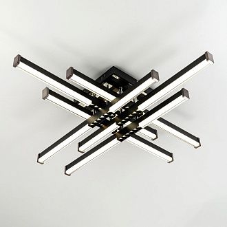 Светильник 77*77*13 см, LED*80W, 3000-6000K, Modelux  MDL.9376.700CL BK, Чёрный, Хром