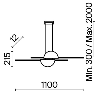 Подвесной светильник 1,8*80 см, LED 2 26W, 4000К, Черный Maytoni Skyline MOD179PL-L26BS4K