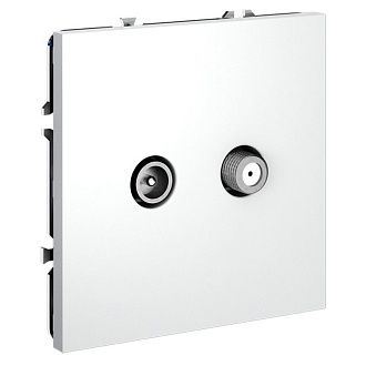 Розетка телевизионнная встраиваемая Voltum S70 оконечная TV+SAT, белый матовый пластик Soft touch VLS060402