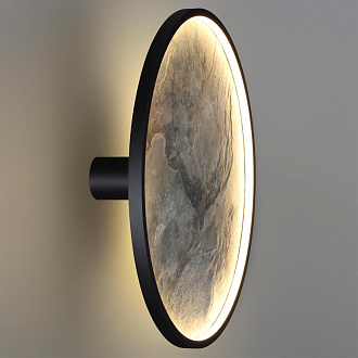 Настенно-потолочный светильник 51*16 см, LED 1*45W, 3000 К, Odeon Light Stoflake 5078/45L, матовый черный/серо-бежевый