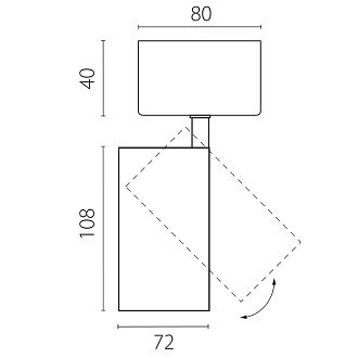 Светильник накладной *7*14,8 см, *24W, 3000K, Lightstar Alta Base A5236SO, Белый