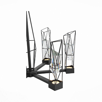 Люстра подвесная 60 см, 48W, 4000K ST LUCE PROGETTO SL815.303.06 Серый графит